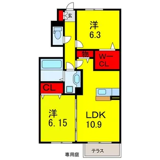 メゾン・エトワール【1階】の間取り