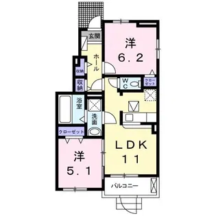 イリーデ ドゥーエ【1階】の間取り