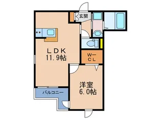 ラ・メゾン・ド・ボヌール【1階】の間取り