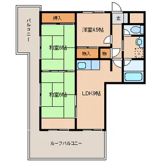 パームハイツ白山【5階】の間取り
