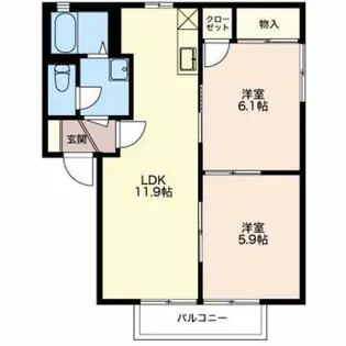 新潟県新潟市西区山田【アパート】の間取り