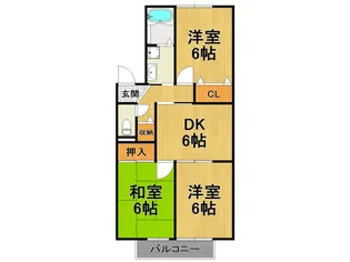 パークヒルズ春日丘【2階】の間取り