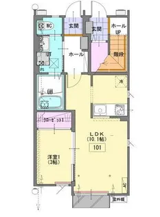 ピュアリィ早稲町【1階】の間取り