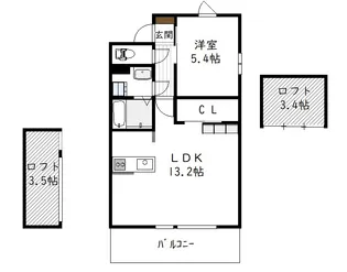 1LDKの間取り画像