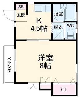 1DKの間取り画像