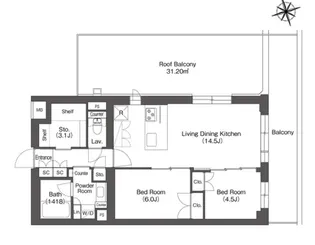 東京都練馬区東大泉2【マンション】の間取り