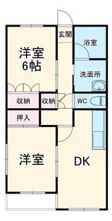 2LDKの間取り画像