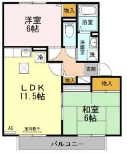 2LDKの間取り画像