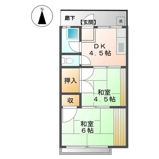 岡山県岡山市南区築港緑町1【アパート】の間取り
