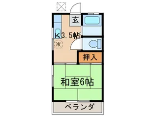 粕谷ハイツ【2階】の間取り