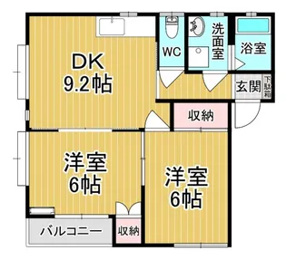 ビュースズキB【2階】の間取り