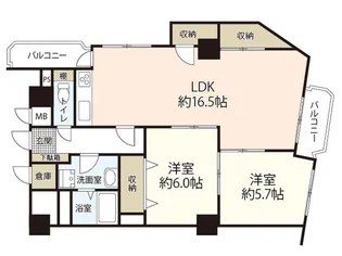 チサンマンション広島【4階】の間取り