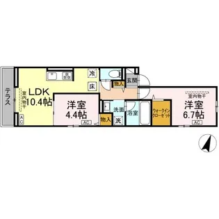 ラピスラズリ東林間【1階】の間取り