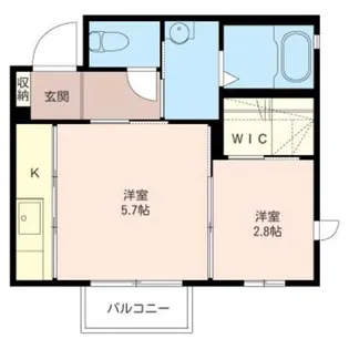 1DKの間取り画像