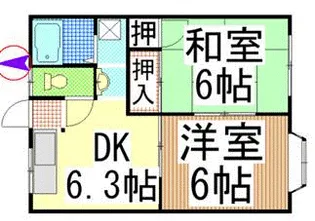 横尾アパート【2階】の間取り