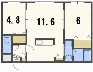 ピュアコート美園【2階】の間取り