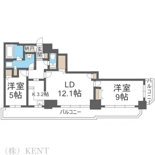 知事公館前タワーレジデンス【4階】の間取り