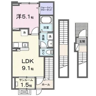 新潟県長岡市川崎5【アパート】の間取り