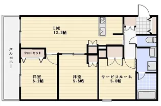 メゾンクレール谷在家【2階】の間取り
