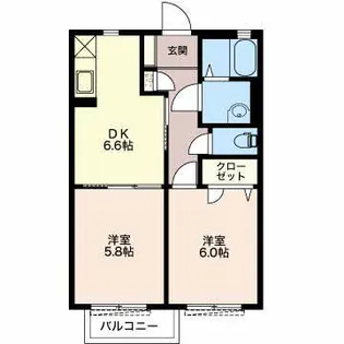 メゾンエトワール【2階】の間取り