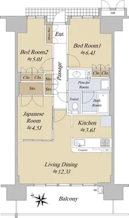BELISTA弁天町【15階】の間取り