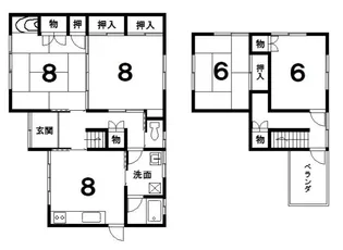 滋賀県大津市平野1【一戸建】の間取り