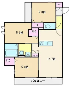 グリーンリーブズ稲荷山【2階】の間取り