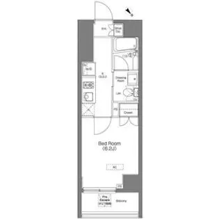 プラウドフラット蒲田【9階】の間取り