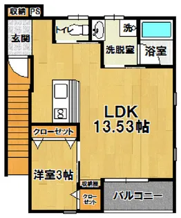 レインボー観音台【2階】の間取り