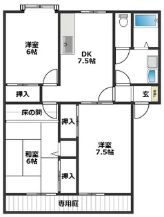 ファミーユ松木II【1階】の間取り