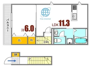 広島県安芸郡海田町稲荷町【アパート】の間取り