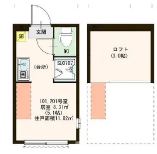 ハーモニーテラス志茂?【2階】の間取り