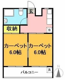 パラスト梅ヶ丘【4階】の間取り