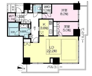 ザ・パークハウス神戸ハーバーランドタワー【14階】の間取り