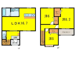 福岡県那珂川市片縄東1【一戸建】の間取り