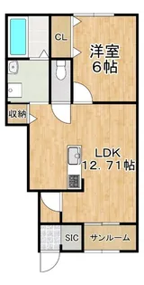 海吉Hアパート(仮)【1階】の間取り