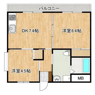 フレール水前寺【6階】の間取り