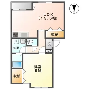 サニーコートB棟【1階】の間取り