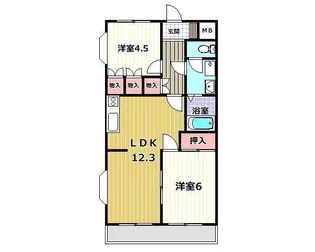 パークハイツ蔵屋敷【2階】の間取り