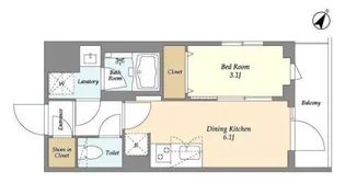 ドゥーエ曳舟2【5階】の間取り