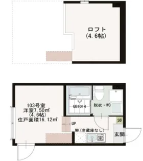 ハーモニーテラス新河岸【1階】の間取り