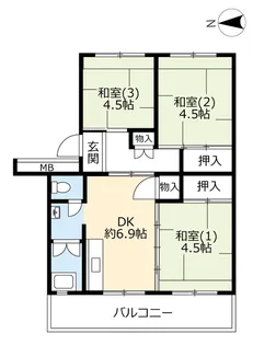 UR五輪【5階】の間取り