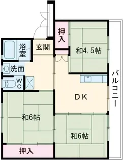 ビレッジハウス吉田宮小路1号棟【3階】の間取り