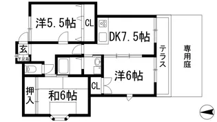 カーサ宝塚東【1階】の間取り
