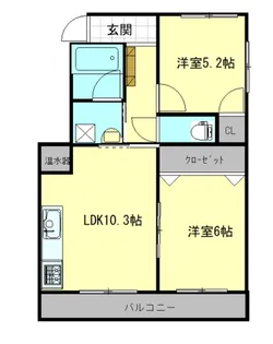 ルレーブ蟻ヶ崎【1階】の間取り