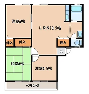 サンガーデン南岩国C棟【2階】の間取り
