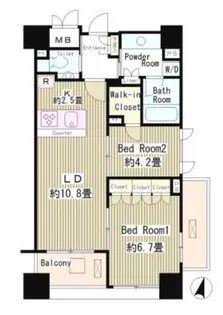 クオリア広尾【8階】の間取り