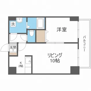 アヴェニュ近美前【6階】の間取り