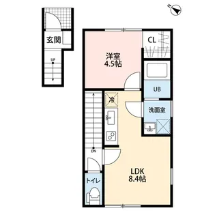 リバレイン小新西デュオ/トリオ【2階】の間取り