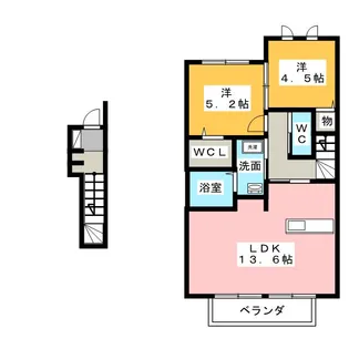 セジュール ココア【2階】の間取り